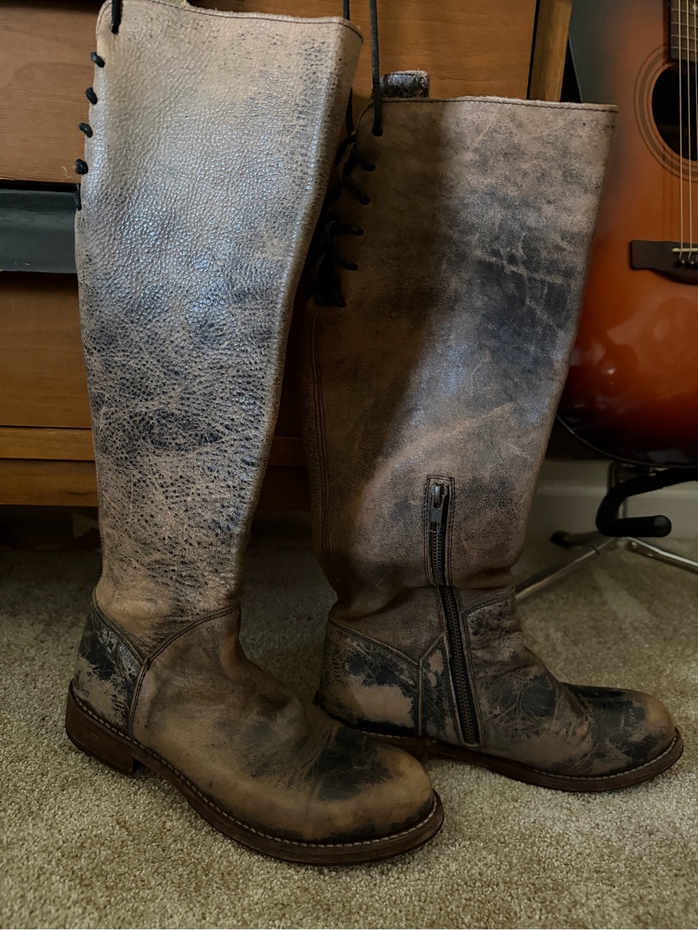 BED|STU Distressed Brown Leather Boots